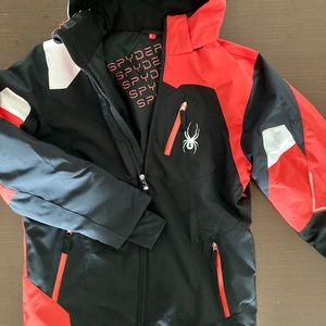 Boys Spyder Ski Jacket and pants in red and black